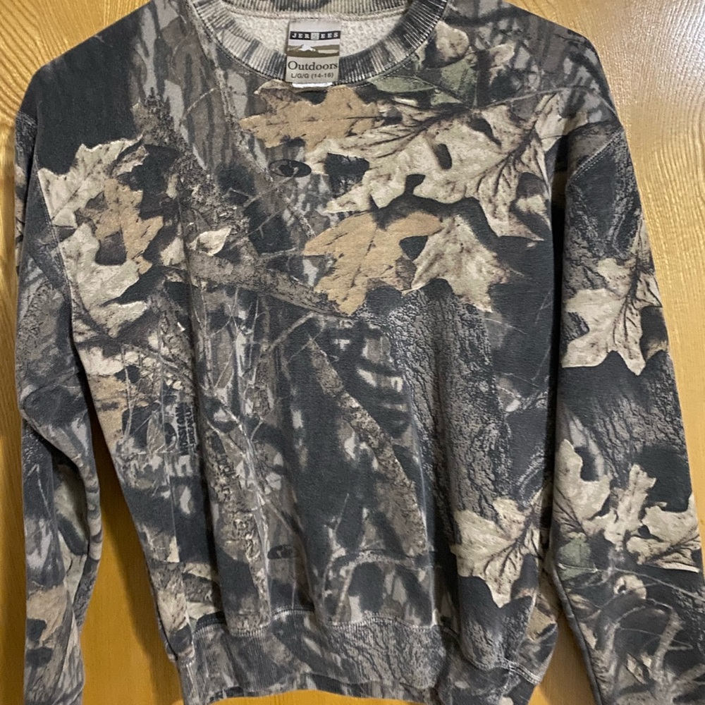 Jerzees Youth Camouflage Crewneck Sweater